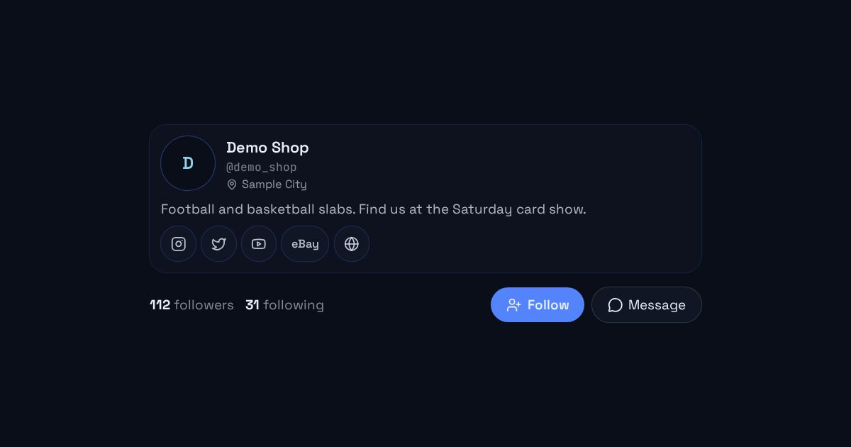 Sample profile header