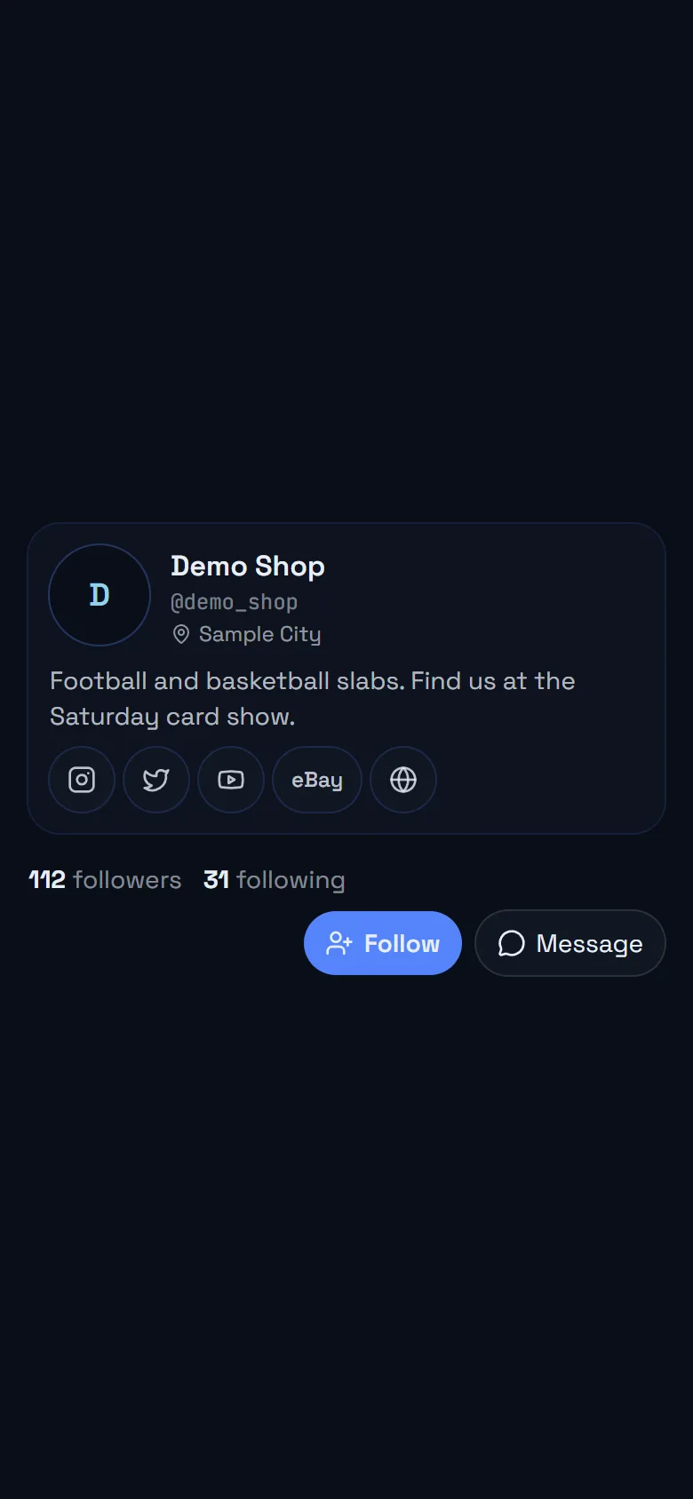 Profile settings