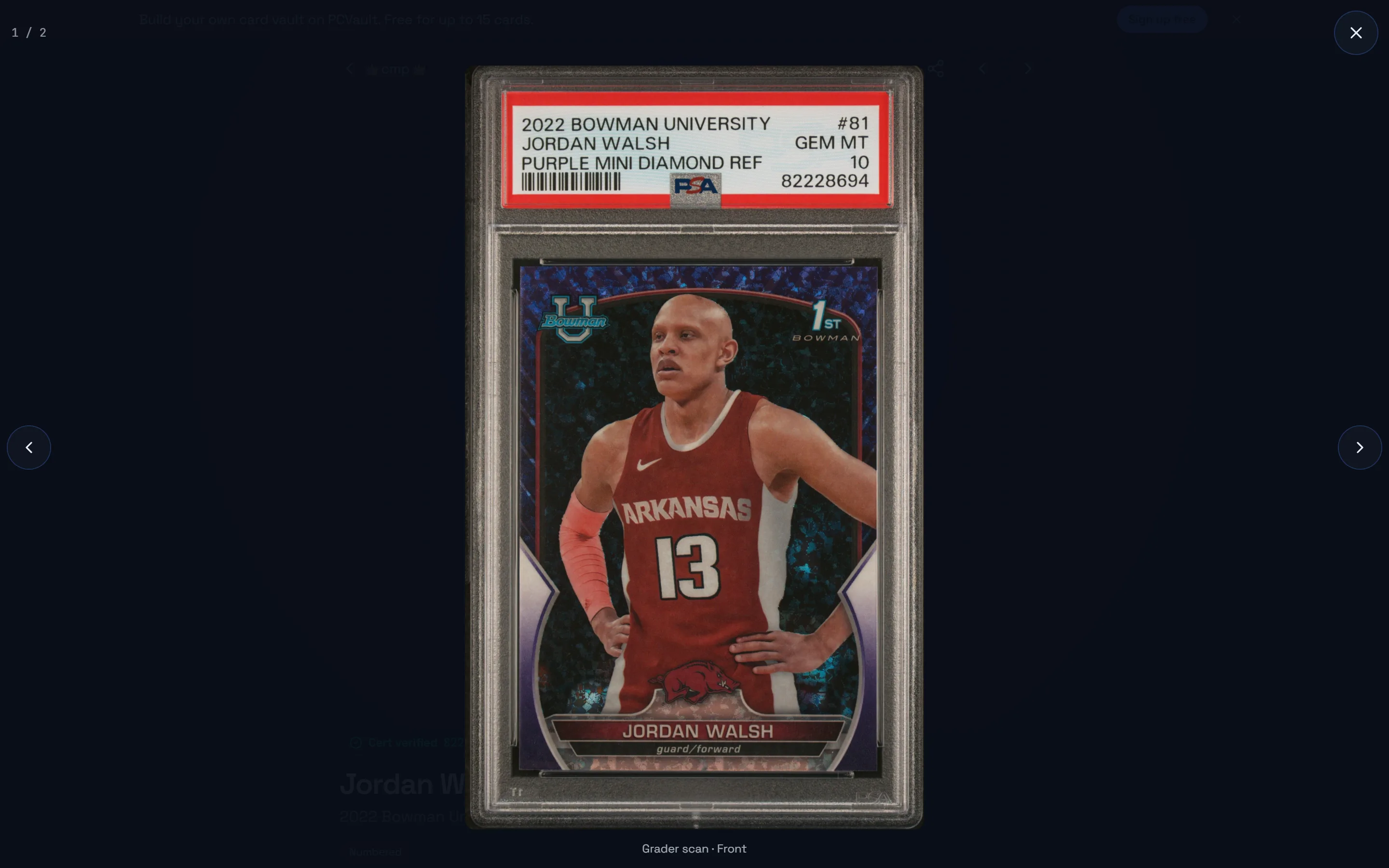 A card's photo gallery